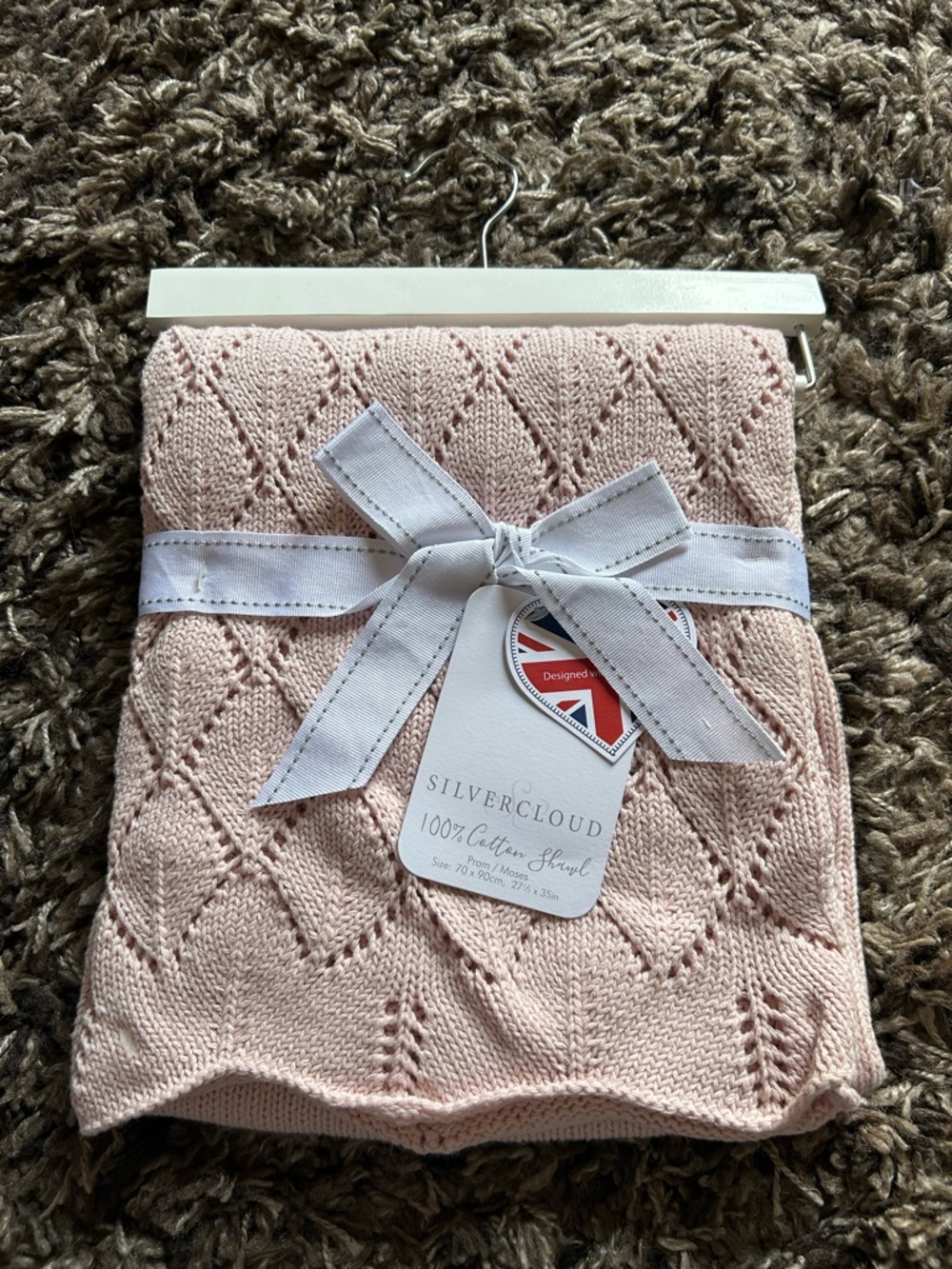 Soft Pink Knit Baby Throw Blanket